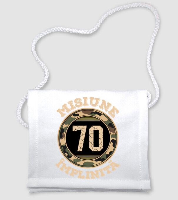 Misiune împlinită 70 model alb pe tricou