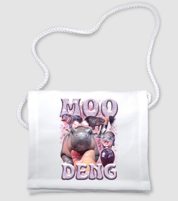 MOO DENG baby hippo model alb pe tricou