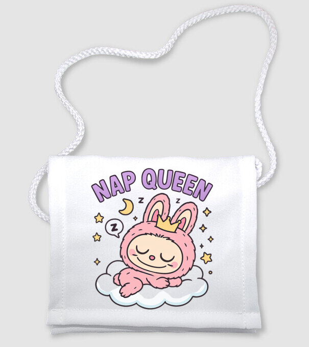 Nap Queen model alb pe tricou