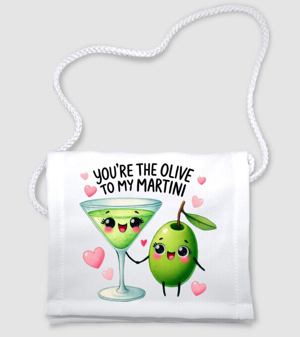 Olive to my Martini model alb pe tricou