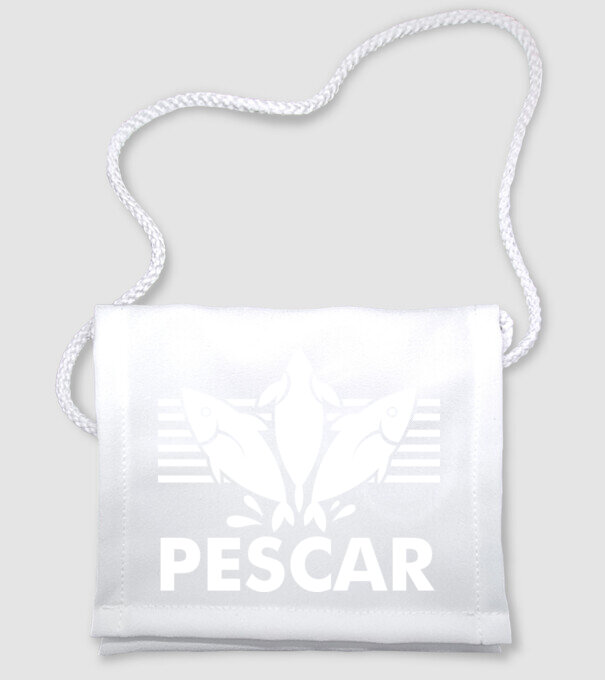 Pescar original model alb pe tricou