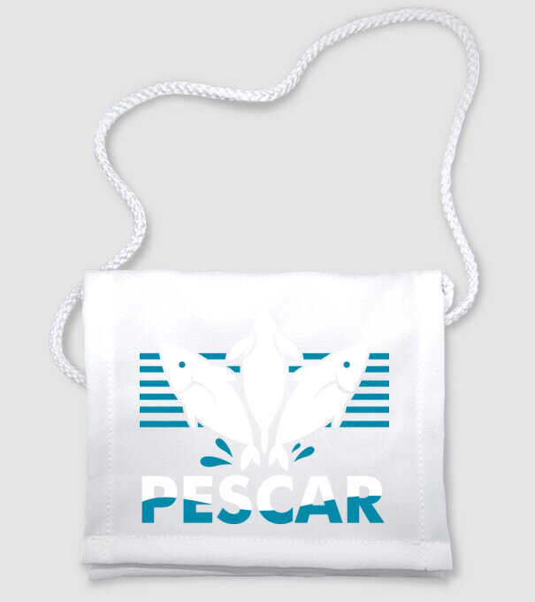 Pescar original model alb pe tricou