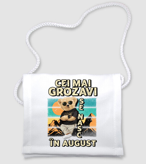 RETRO teddy AUGUST model alb pe tricou
