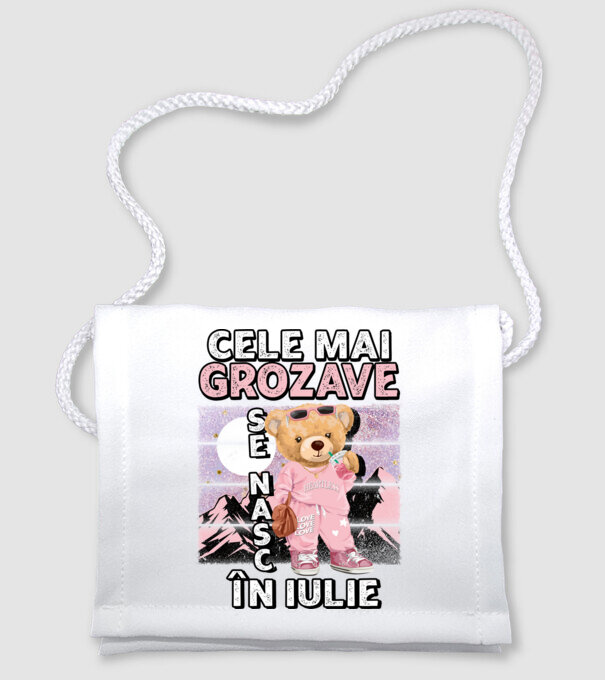 RETRO teddy fetişcană IULIE model alb pe tricou