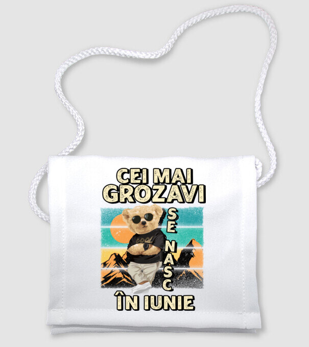 RETRO teddy IUNIE model alb pe tricou