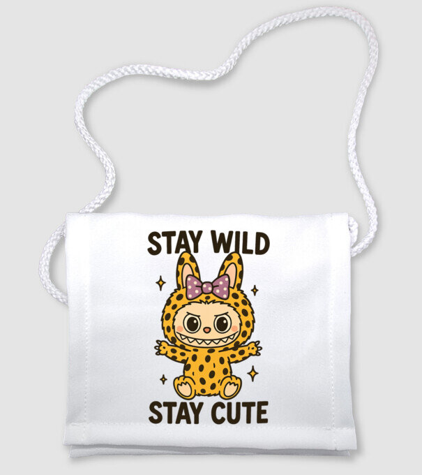 Stay wild - Labubu model alb pe tricou