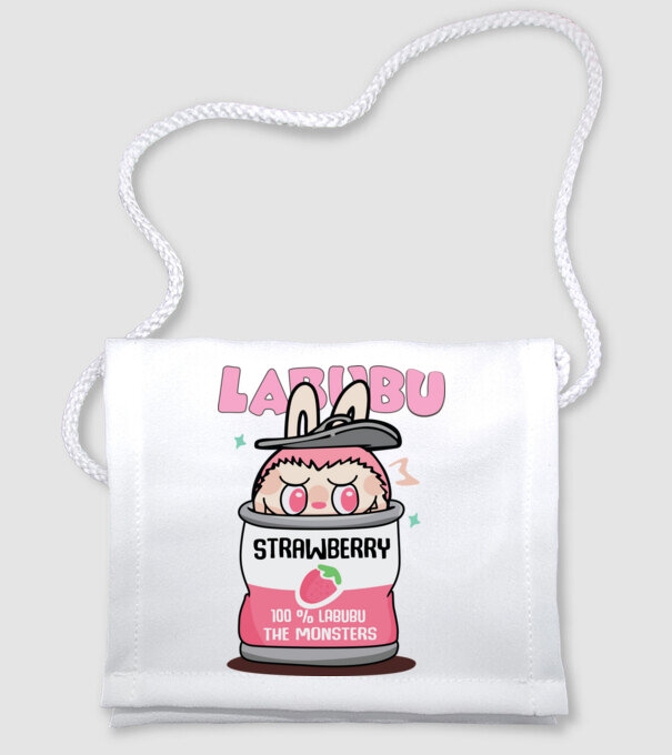 Strawberry Labubu model alb pe tricou