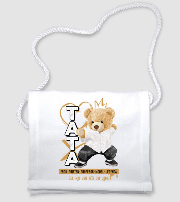 Tati Teddy model alb pe tricou