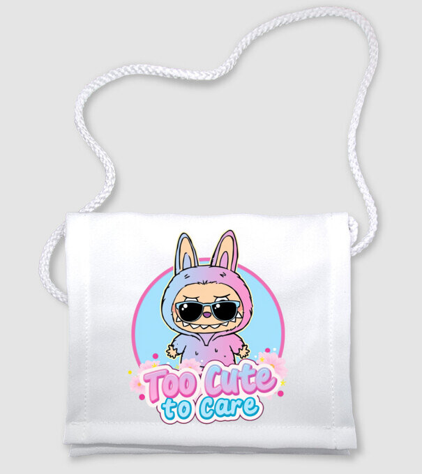 Too cute to care model alb pe tricou