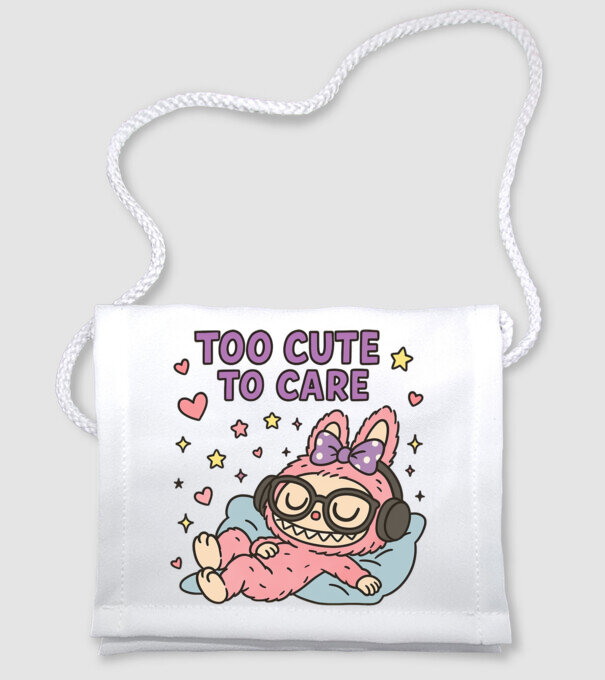 Too cute to care model alb pe tricou