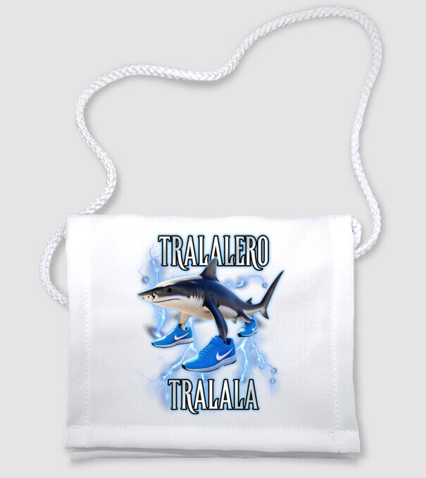 Tralalero Tralala model alb pe tricou