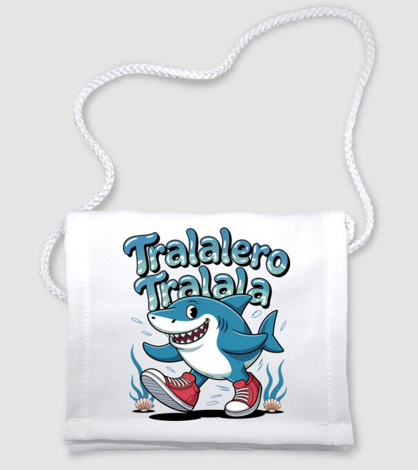 Tralalero Tralala drăguț model alb pe tricou