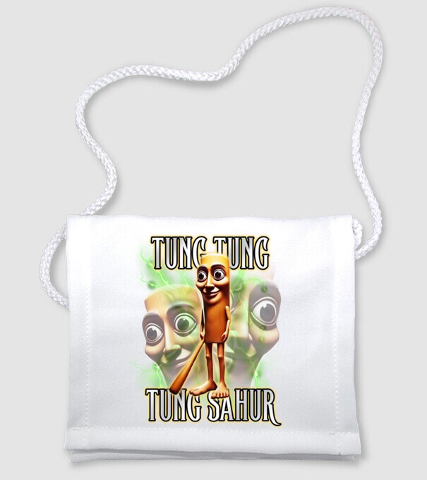 Tung Tung Tung Sahur model alb pe tricou