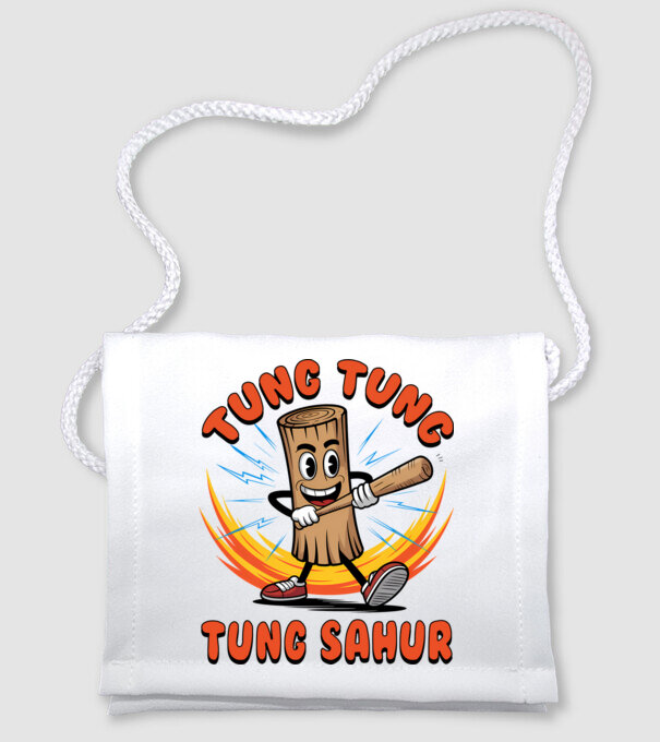 Tung Tung Tung Sahur drăguț model alb pe tricou