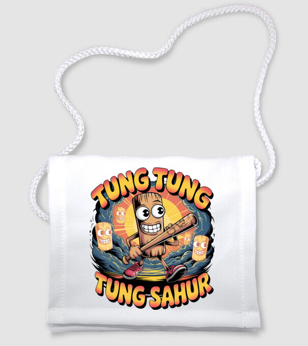 Tung Tung Tung Sahur Retro model alb pe tricou