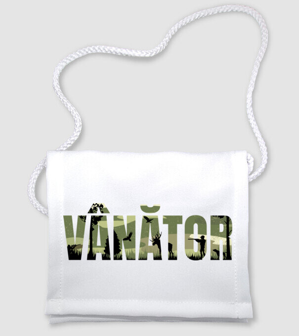 VÂNĂTOR model alb pe tricou