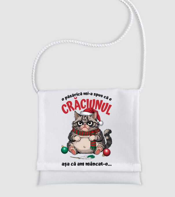 Am mâncat pasărea Crăciun pisică Alb model alb pe tricou