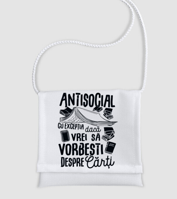 Antisocial, cu excepția dacă vrei să vorbești despre cărți-01 model alb pe tricou