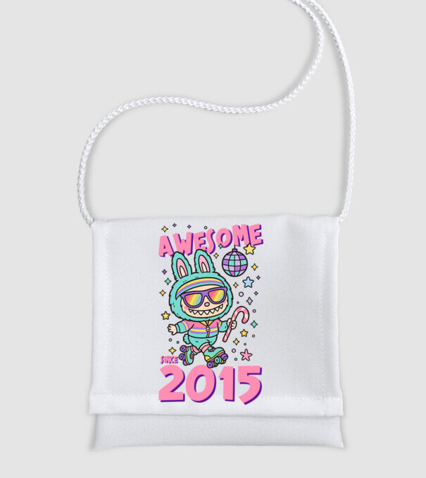 Awesome since 2015 - Labubu model alb pe tricou