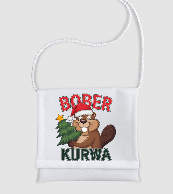 Bober kurwa Christmas model alb pe tricou