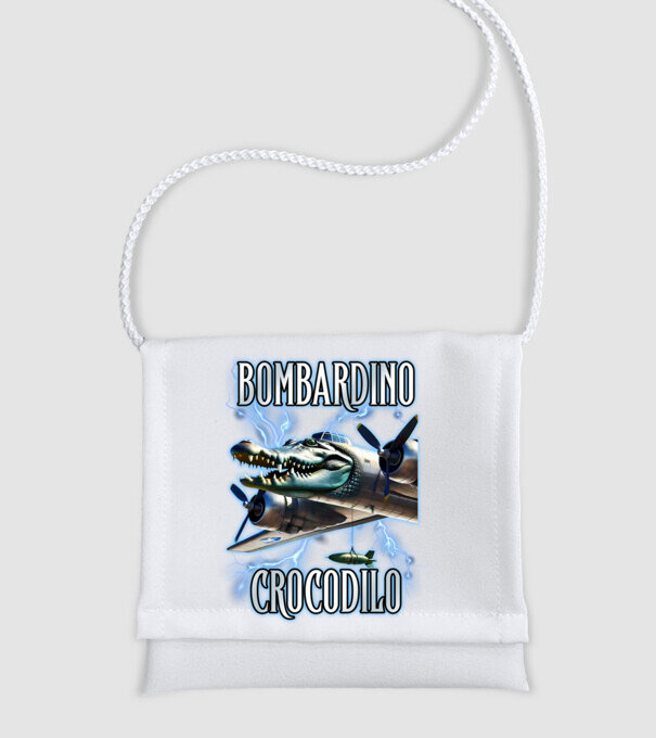 Bombardino Crocodilo model alb pe tricou