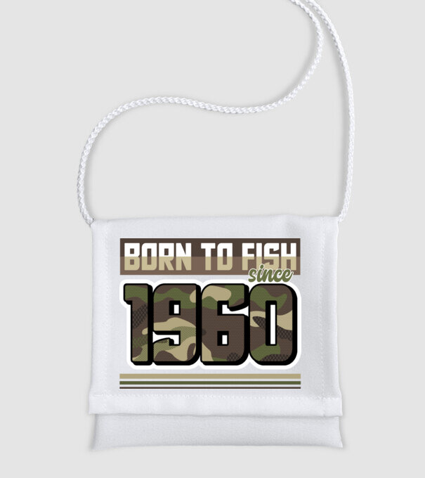 Born to fish since 1960 model alb pe tricou