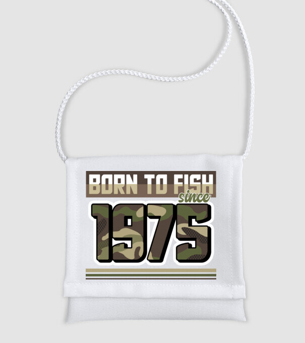 Born to fish since 1975 model alb pe tricou