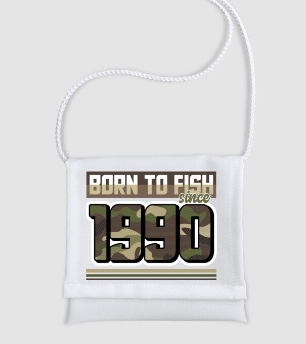 Born to fish since 1990 model alb pe tricou