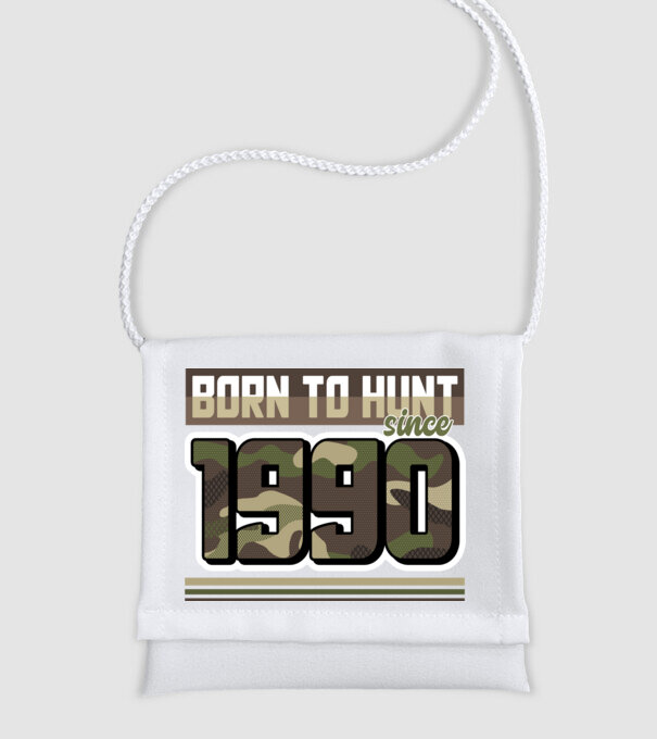 Born to hunt since 1990 model alb pe tricou