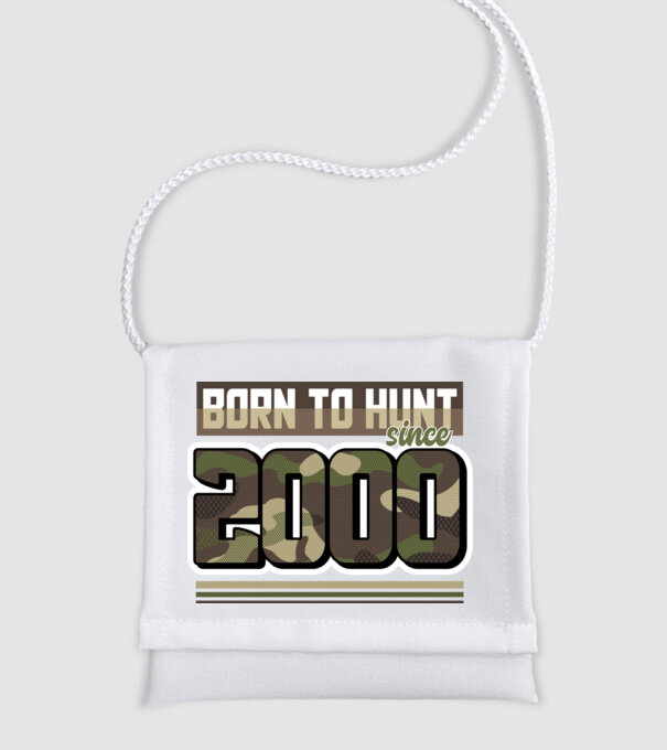 Born to hunt since 2000 model alb pe tricou