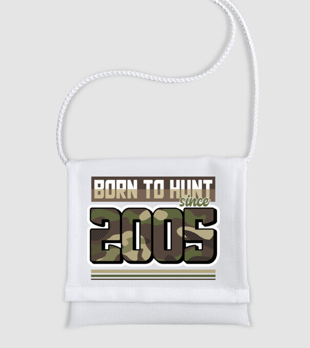 Born to hunt since 2005 model alb pe tricou