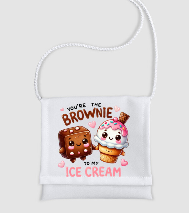 Brownie to my Ice Cream model alb pe tricou