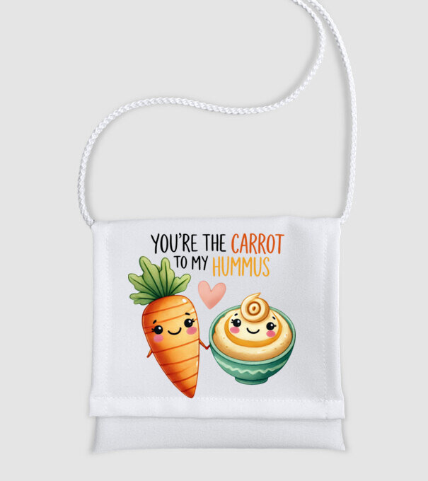 Carrot to my Hummus model alb pe tricou