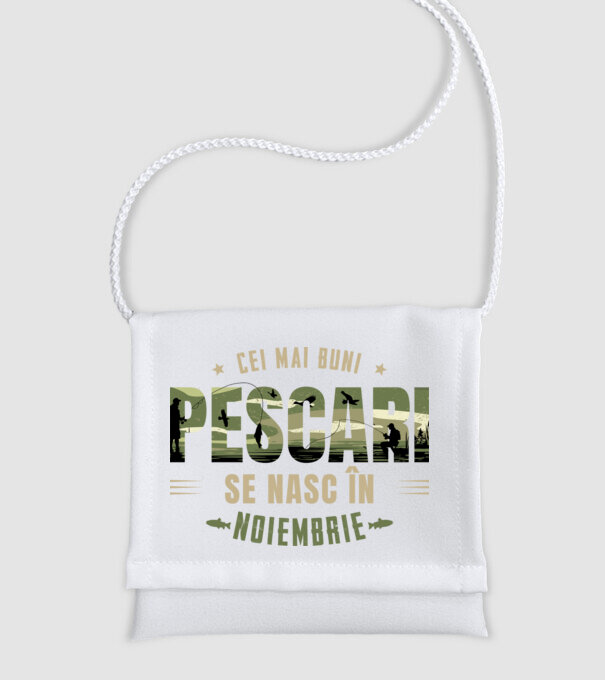 Cei mai buni pescari se nasc în noiembrie model alb pe tricou