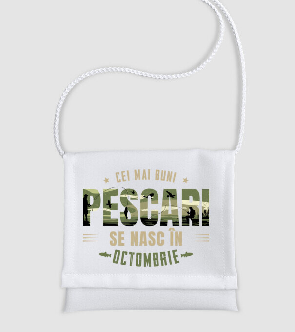 Cei mai buni pescari se nasc în octombrie model alb pe tricou