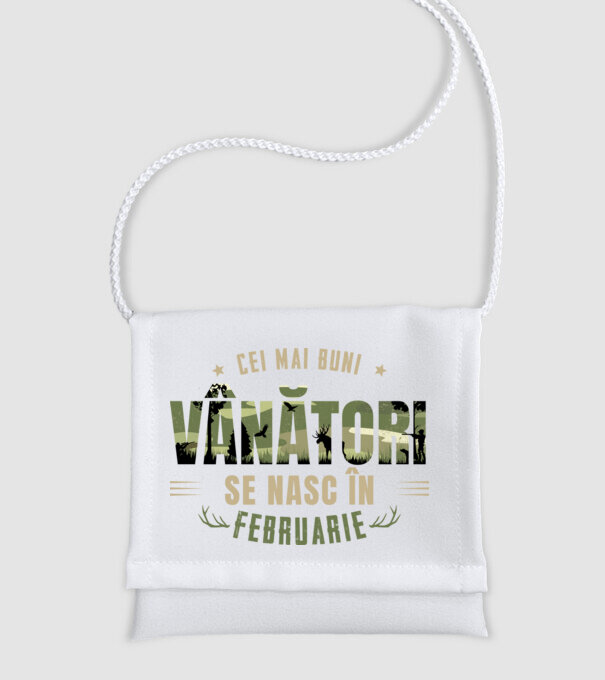 Cei mai buni vânători se nasc în februarie model alb pe tricou
