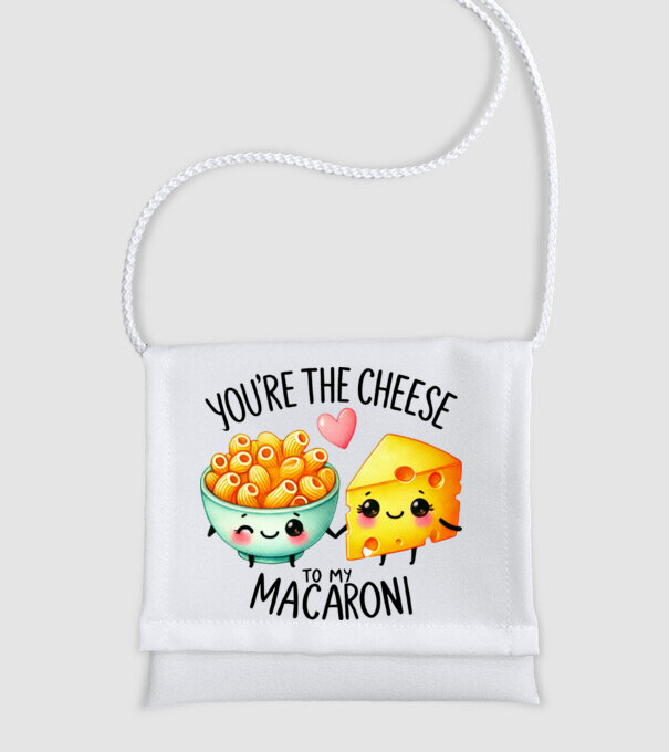 Cheese to my Macaroni model alb pe tricou