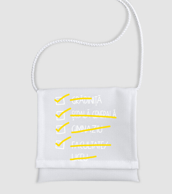 Cheklist educație - Facultate negru model alb pe tricou