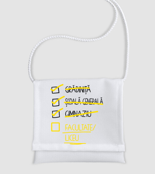 Cheklist educație - Gimnaziu alb model alb pe tricou