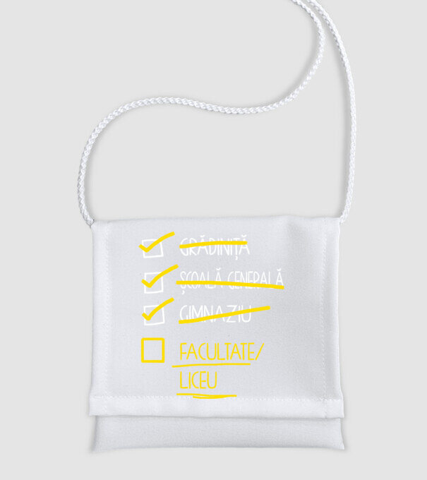 Cheklist educație - Gimnaziu negru model alb pe tricou