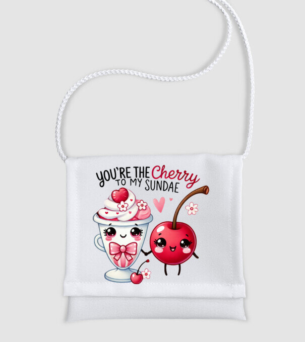 Cherry to my Sunday model alb pe tricou