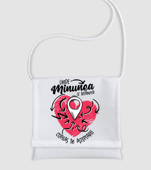 Copilaș în așteptare model alb pe tricou