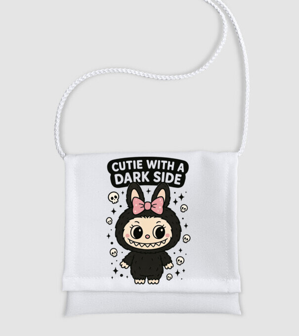 Cutie with a dark side model alb pe tricou
