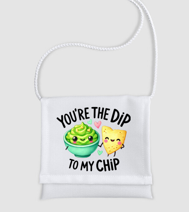 Dip to my Chip model alb pe tricou