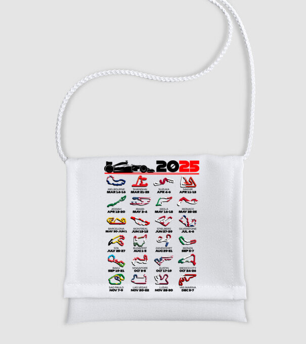F1 calendar 2025 Alb model alb pe tricou
