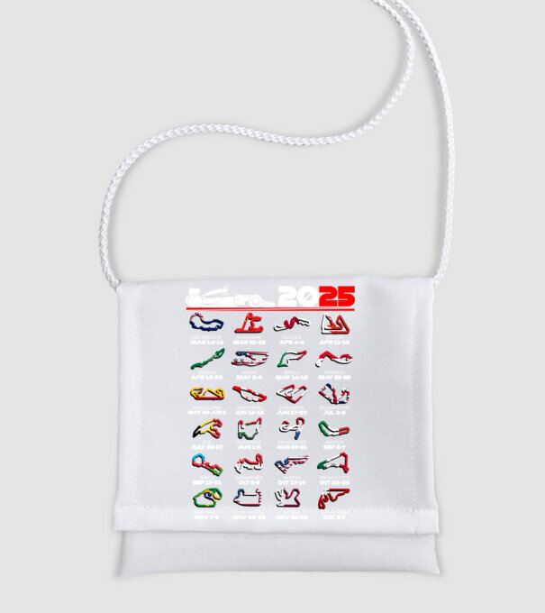 F1 calendar 2025 Negru model alb pe tricou