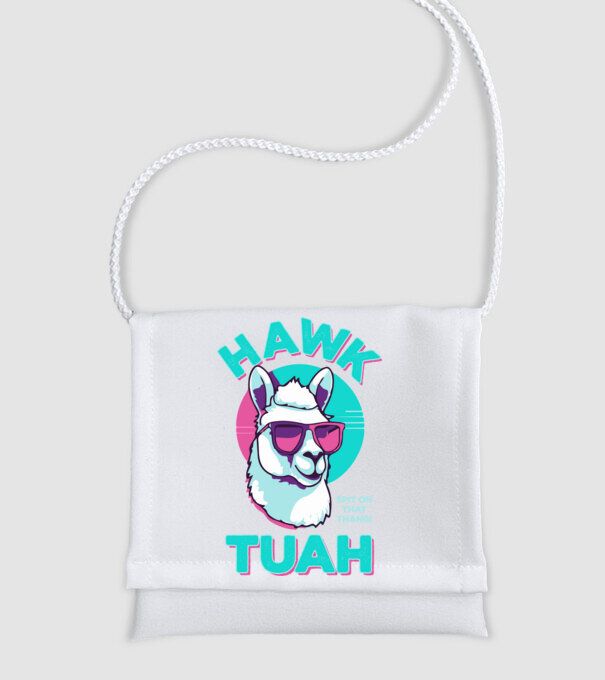 Hawk tuah llama retro sunglasses model alb pe tricou