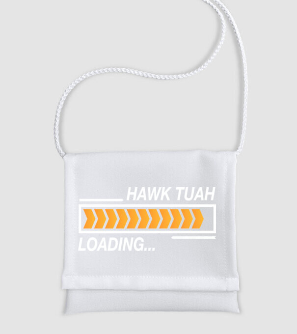 Hawk tuah loading model alb pe tricou