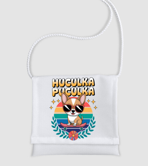 Huculka Puculka Câine 2 model alb pe tricou