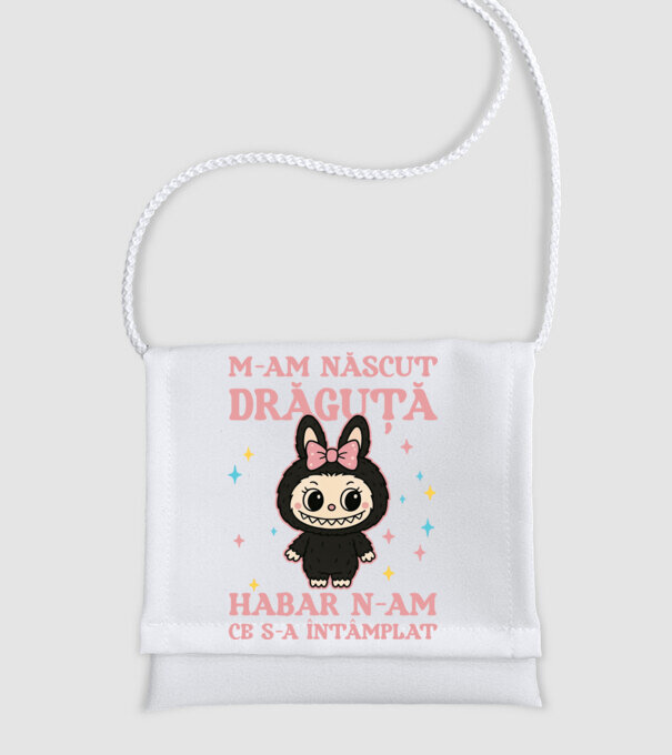 M-am născut drăguță model alb pe tricou